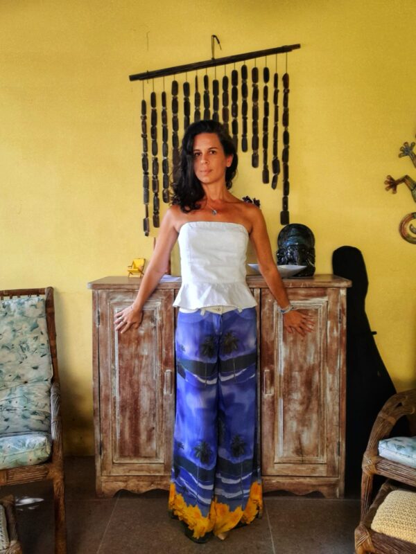 Calça estampa azul e transparencia -Limelight -tam P - Image 3