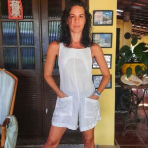 Macaquinho branco 100% algodão – tam M