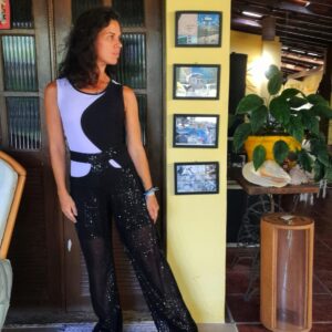 Calça preta com lantejoulas – Lotti – tam M