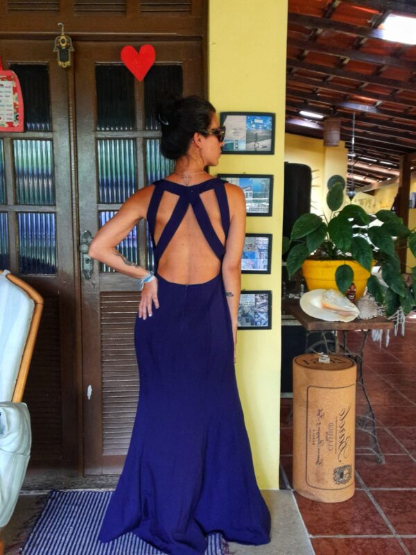 Vestido longo azul escuro - tam 40 - Image 3