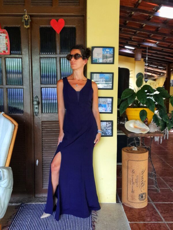 Vestido longo azul escuro - tam 40 - Image 5
