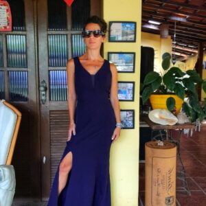 Vestido longo azul escuro – tam 40