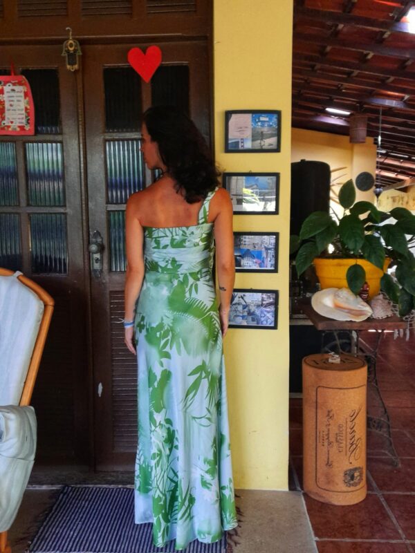 Vestido longo de festa estampa verde - Cambodja - tam P - Image 2