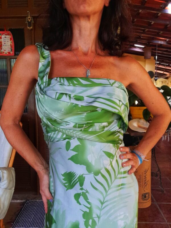 Vestido longo de festa estampa verde - Cambodja - tam P - Image 3
