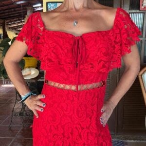 Macacão vermelho de renda – Nova Paran – tam G