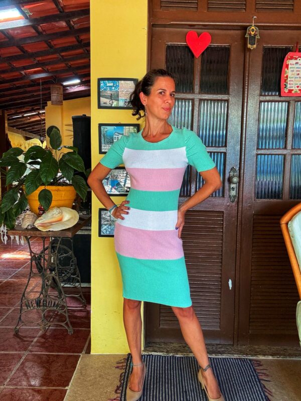 Vestido de tricô com clores claras - Mariaa Tricot - tam M - Image 2