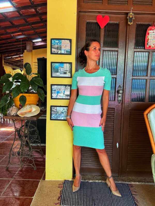 Vestido de tricô com clores claras - Mariaa Tricot - tam M - Image 6