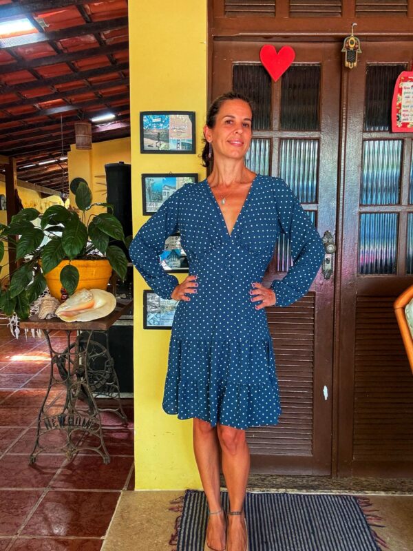 Vestido poá azul - Cossio - tam G - Image 6