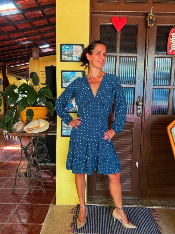 Vestido poá azul - Cossio - tam G - Image 4
