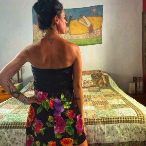 Vestido preto estampa de flores – Love Tease – tam 38