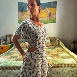 Macacaquinho branco estampa de flor – Angel City – tam M