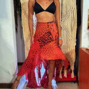 Saia estampada vermelha – tam P / M