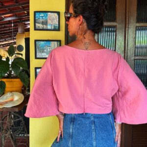 Blusa rosa com manga grande – Planet Girls – tam GG