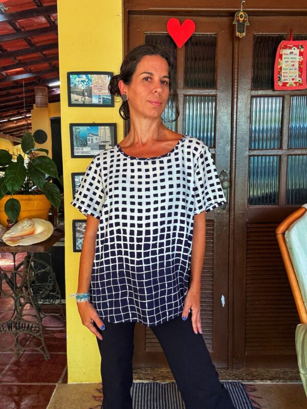 Camisa estampada com quadrados - Camerata - tam G
