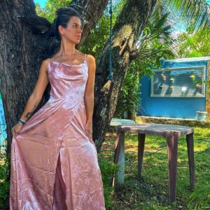 Vestido longo rosa – Shein – tam P