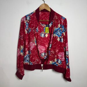 Casaco vermelho estampado – Leticia – tam 38