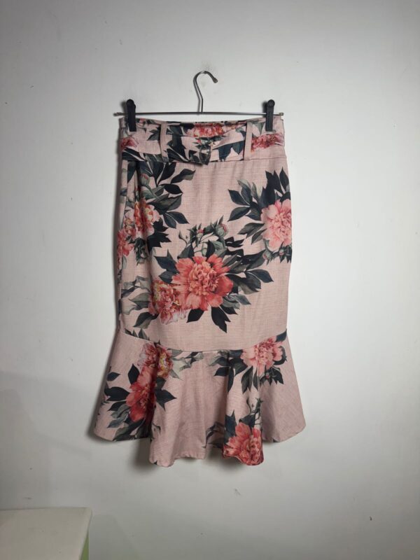 Saia rosa com estampa de flores - Olam - tam M - Image 3