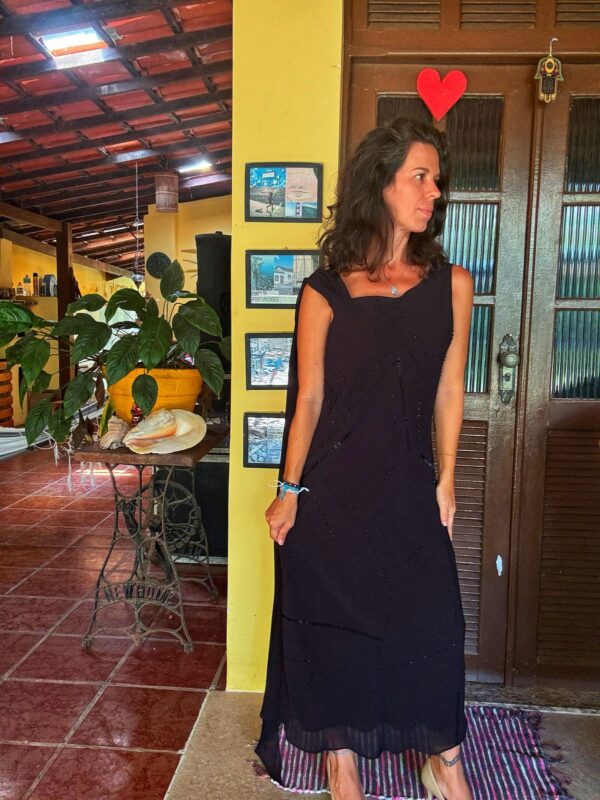 Vestido preto com miçangas - Tania Pedreira - tam P - Image 2