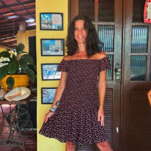 Vestido ciganinha preto estampado – Le fix – tam G