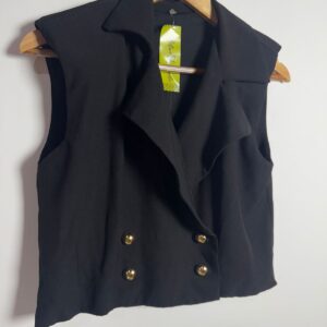 Colete preto com botões dourados – tam M