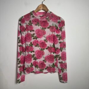 Camisa Floral de Manga Longa com Estampa de Rosas – Joel Modas – tam M
