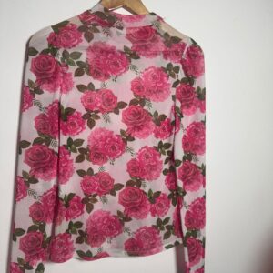 Camisa Floral de Manga Longa com Estampa de Rosas – Joel Modas – tam M