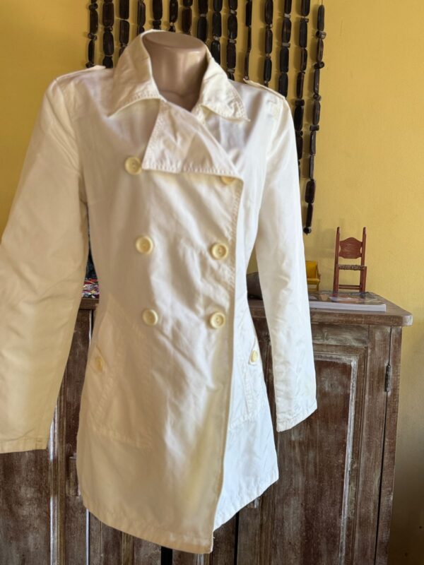 Casaco trench coat branco gelo - Zara - tam M