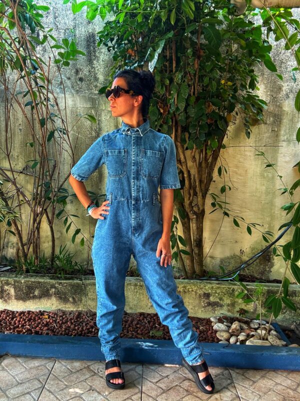 Macacão jeans - Usoassim - tam P