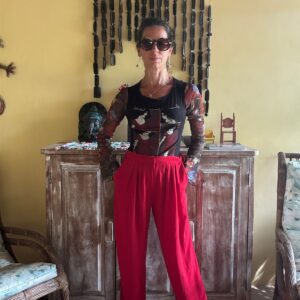 Calça pantalona vermelha – Siberian – tam 38