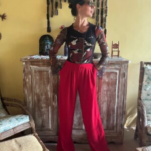 Calça pantalona vermelha – Siberian – tam 38