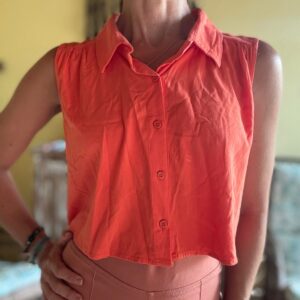 Blusa laranja sem manga – For You – tam M
