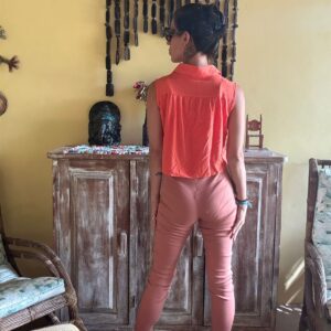 Blusa laranja sem manga – For You – tam M