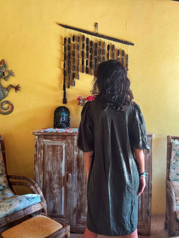 Vestido linen blend verde - Cynthia Rowley - tam P *NOVO* - Image 2