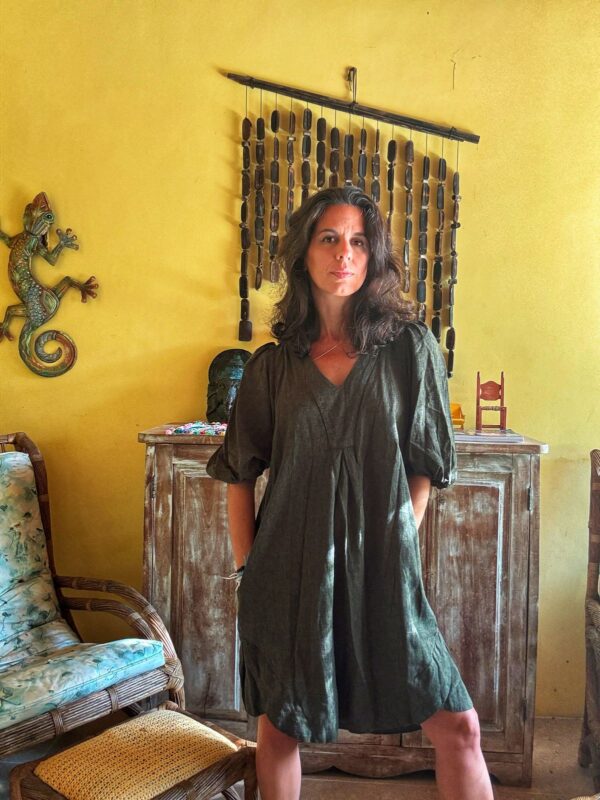 Vestido linen blend verde - Cynthia Rowley - tam P *NOVO* - Image 7