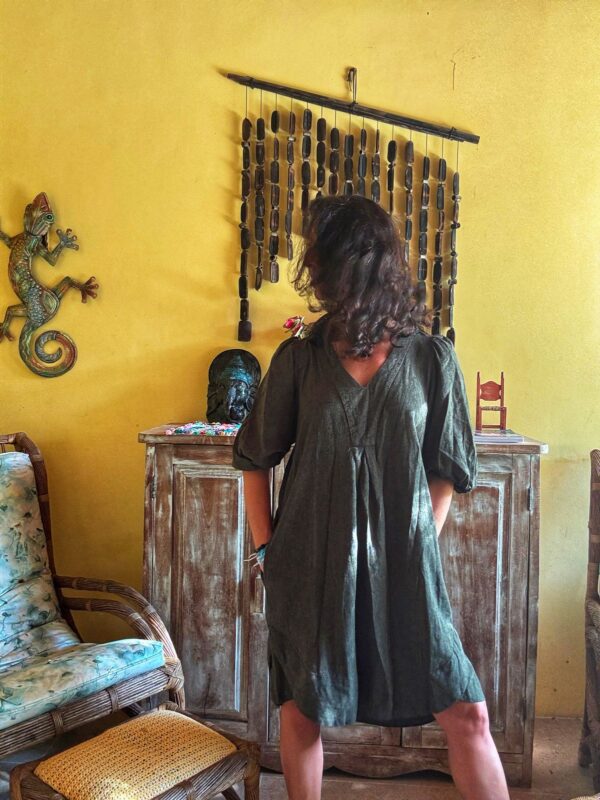Vestido linen blend verde - Cynthia Rowley - tam P *NOVO* - Image 5