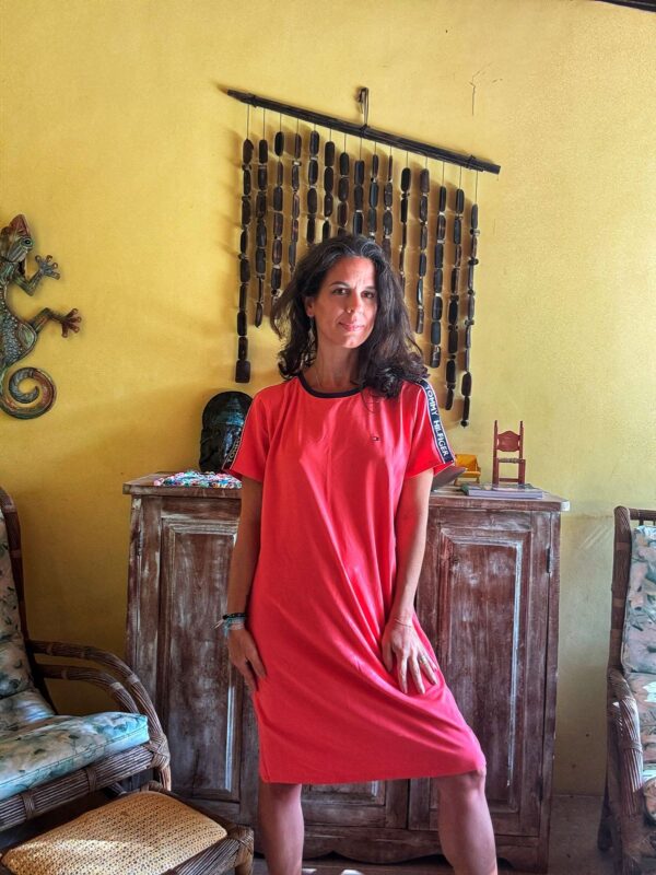 Vestido coral com detalhes - Tommy Hilfiger - tam G *NOVO* - Image 4