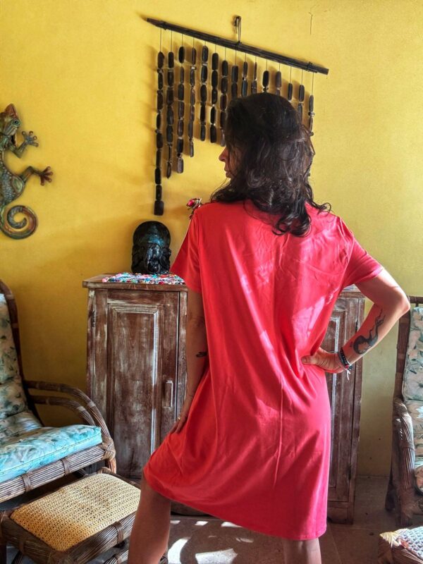 Vestido coral com detalhes - Tommy Hilfiger - tam G *NOVO* - Image 2