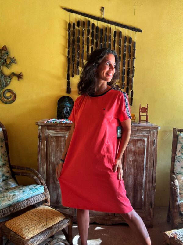 Vestido coral com detalhes - Tommy Hilfiger - tam G *NOVO*