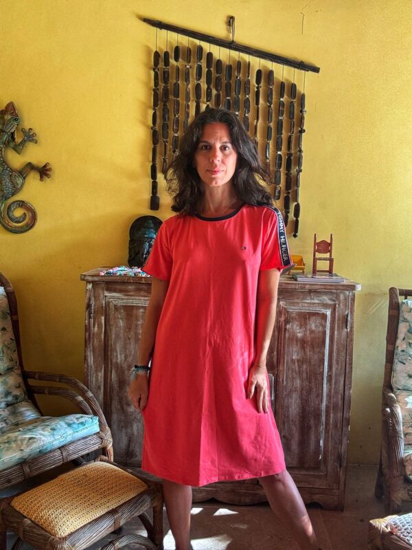 Vestido coral com detalhes - Tommy Hilfiger - tam G *NOVO* - Image 5