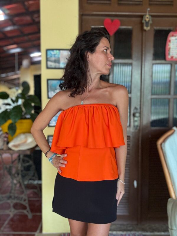 Blusa laranja tomara que caia - Zara - tam M *NOVO* - Image 4