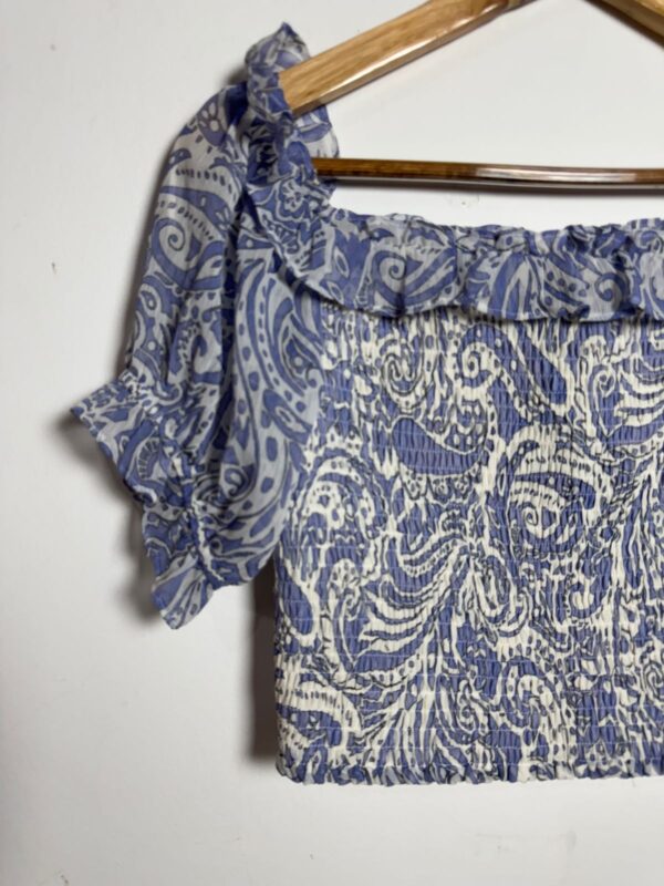 Blusa ciganinha azul e branca - Express - tam P *NOVO* - Image 4