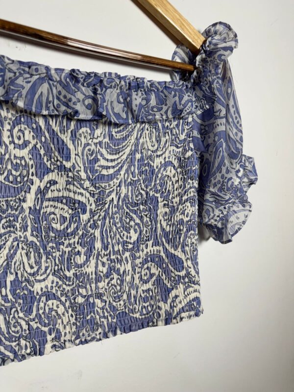 Blusa ciganinha azul e branca - Express - tam P *NOVO* - Image 2