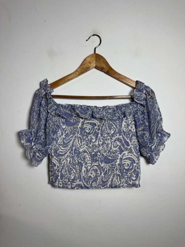 Blusa ciganinha azul e branca - Express - tam P *NOVO*