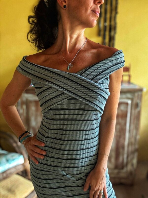 Vestido listrado cinza e preto - Pool - tam M - Image 5