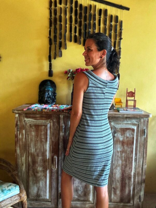 Vestido listrado cinza e preto - Pool - tam M - Image 3