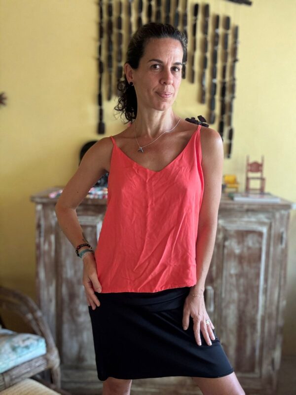 Blusa coral com detalhes nas costas - tam M - Image 5