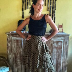 Saia poá verde musgo – Chiclé – tam M