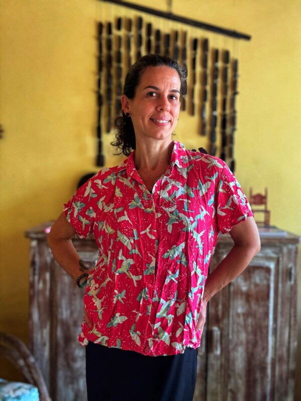 Camisa rosa estampa de pássaros - Hering - tam G - Image 5
