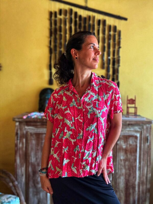 Camisa rosa estampa de pássaros - Hering - tam G - Image 4