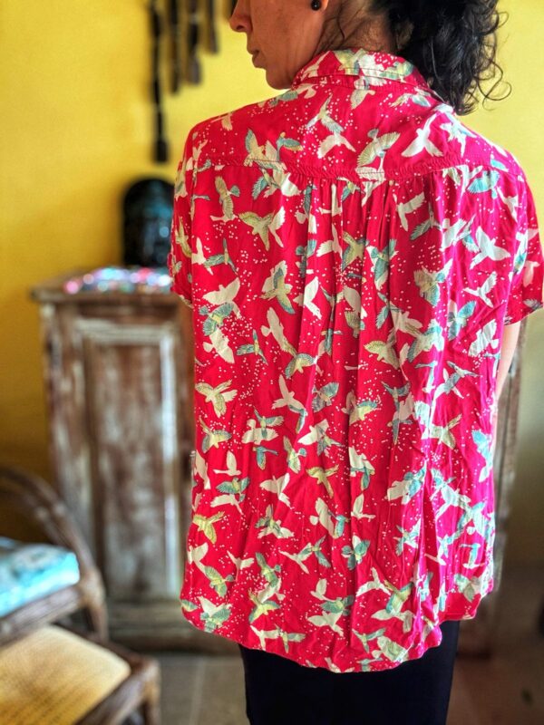 Camisa rosa estampa de pássaros - Hering - tam G - Image 3